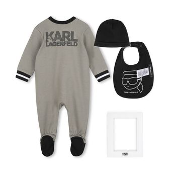 Baby Boys Grey & Black Babygrow Gift Set