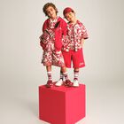 Boys White & Red Majolica Swim Shorts, 1, hi-res