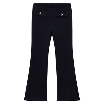 Girls Black Flared Leggings