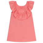 Girls Coral Ruffled Dress, 1, hi-res