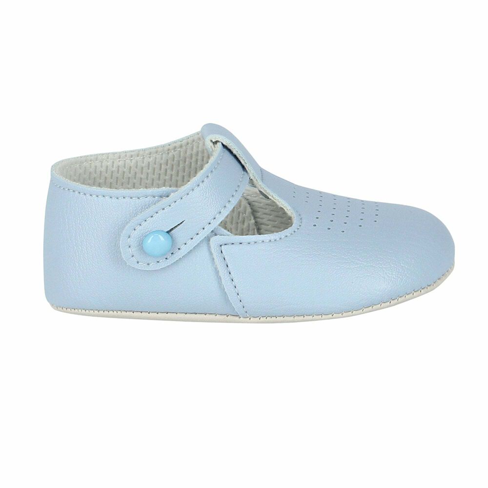 Early Days Blue Leather Pre Walker Baby Shoes Junior Couture