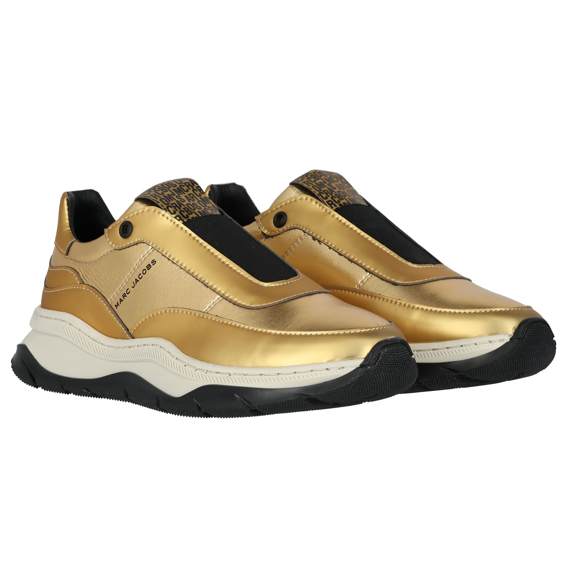 MARC JACOBS Girls Gold Logo Trainers