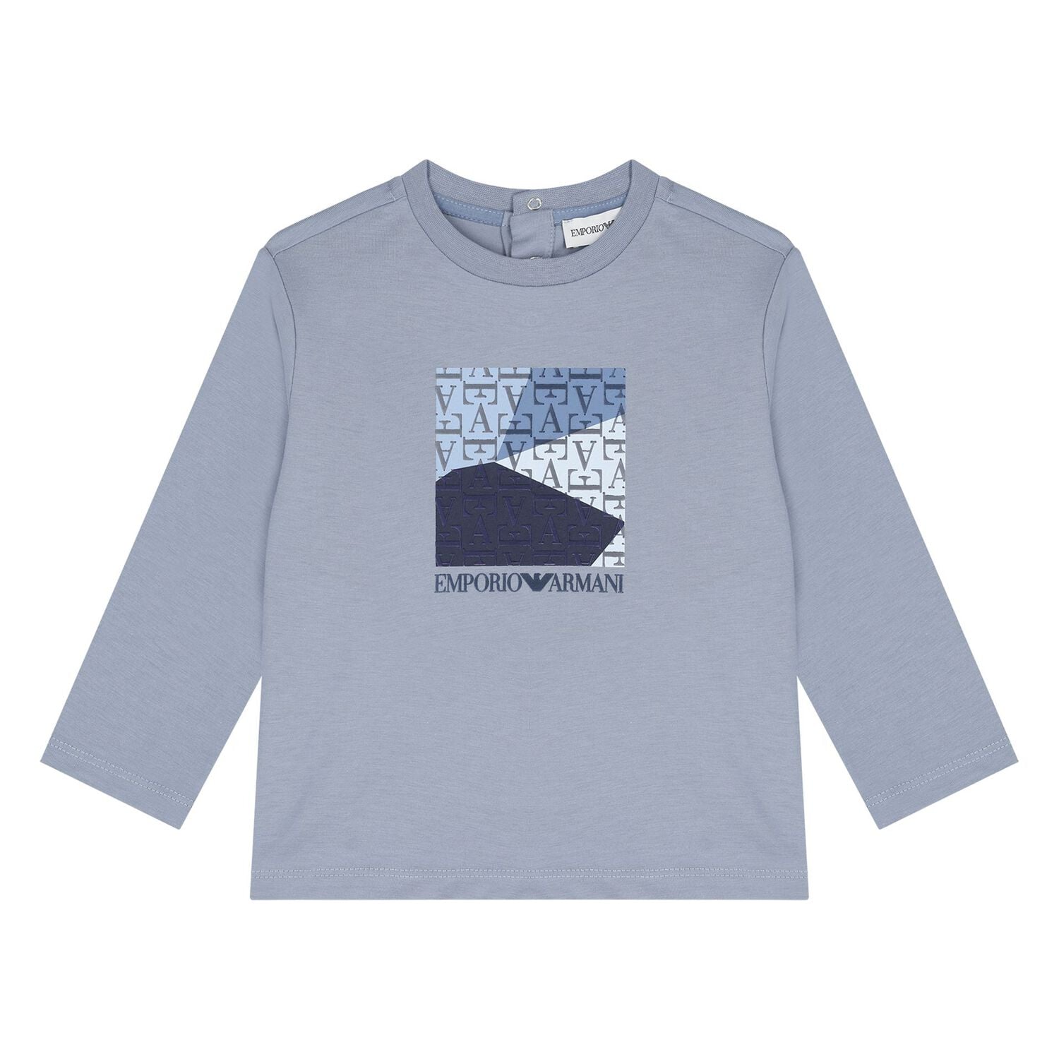 Younger Boys Navy Blue & Blue Logo Long Sleeve Top ( 2-Pack ), 2, hi-res
