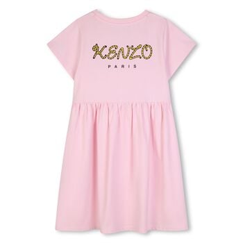 Girls Pink Tiger Logo Dress
