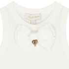 Girls White Bow Top, 1, hi-res