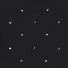 سويت شيرت بناتي بشعار كريستال أسود, 1, hi-res