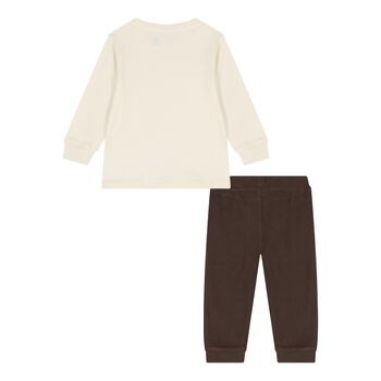 Baby Boys Ivory & Beige Polo Bear Tracksuit