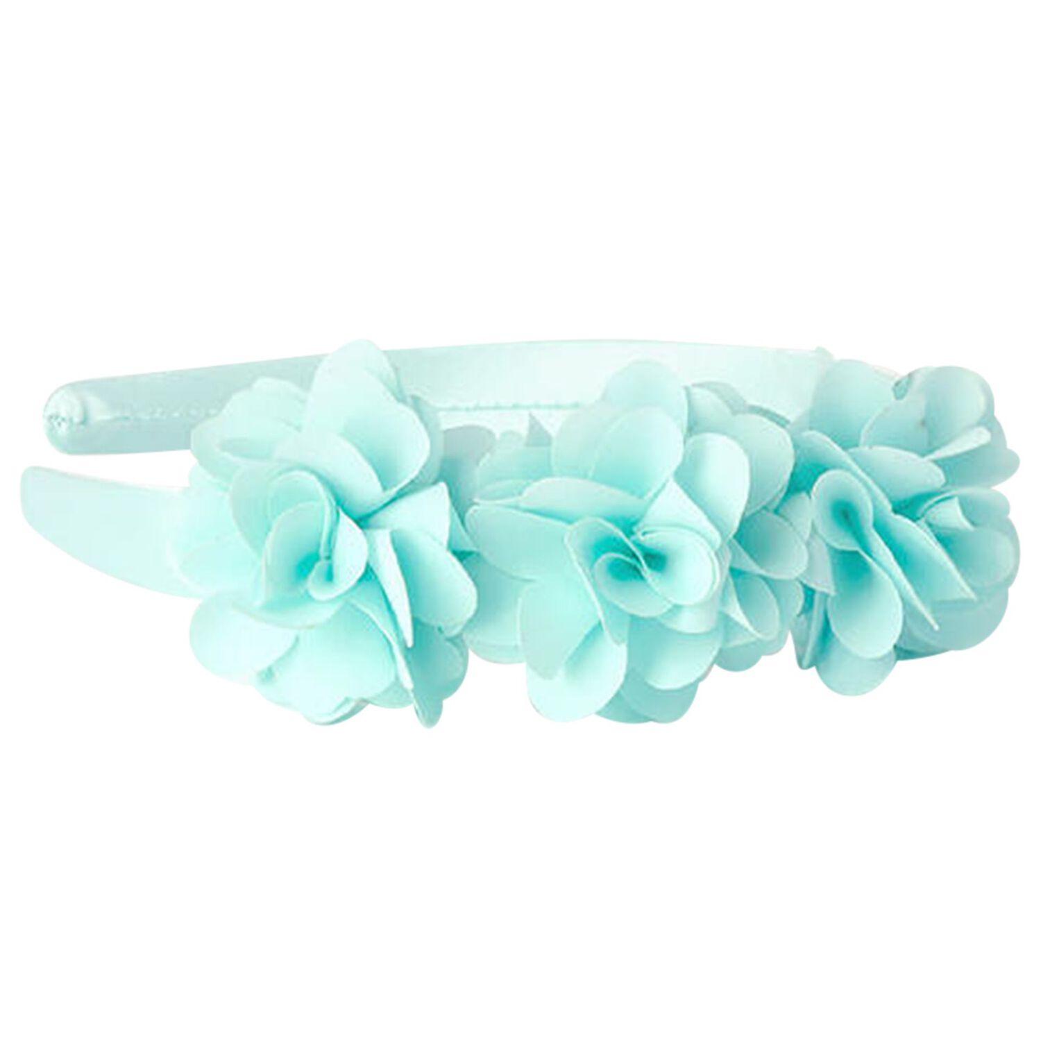 Girls Turquoise Blue Flower Headband, 1, hi-res