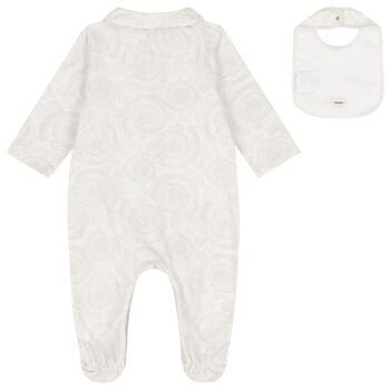 Ivory & Beige Barocco Babygrow Gift Set