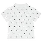 Boys White & Beige Logo Shorts Set, 1, hi-res