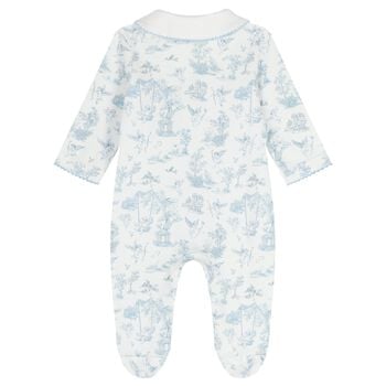Baby Boys White & Blue Babygrow