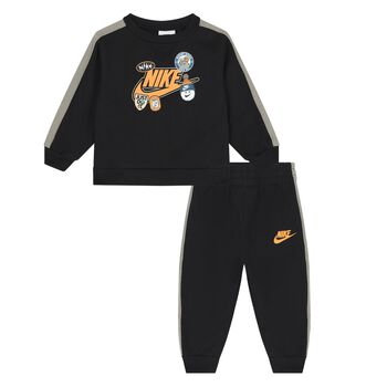 Younger Boys Black Logo Tracksuit