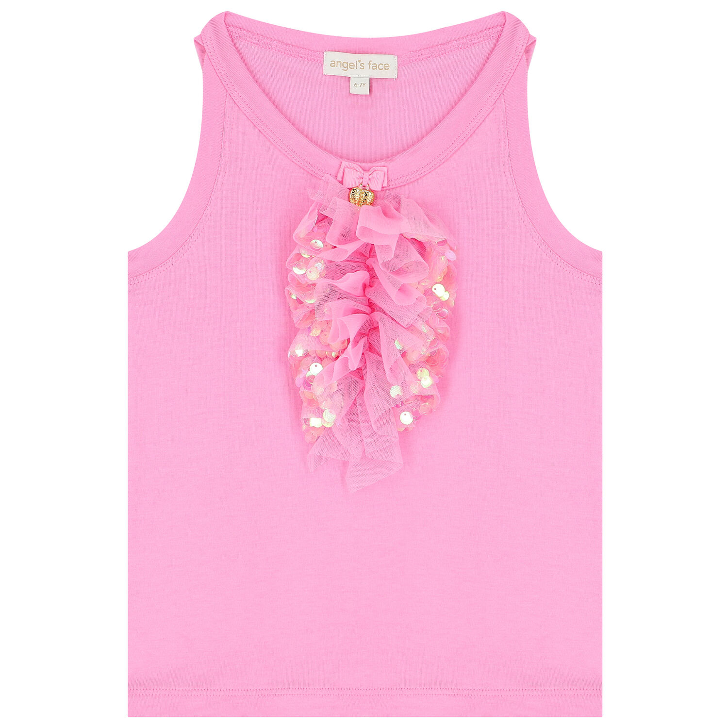 Girls Pink Sequin Top, 2, hi-res