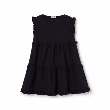 Girls Navy Blue Frill Dress