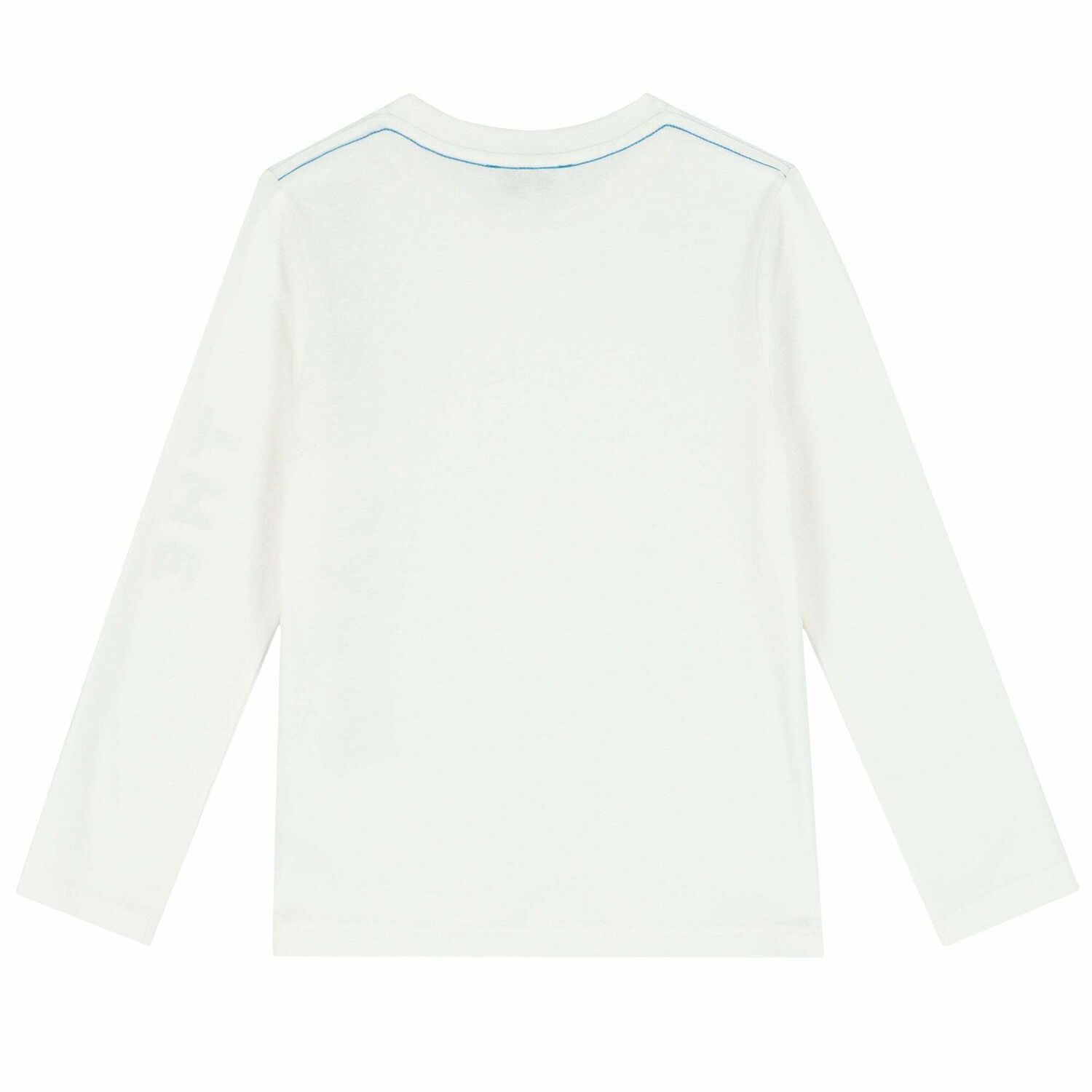 Boys Ivory White Logo Long Sleeve Top, 1, hi-res image number null