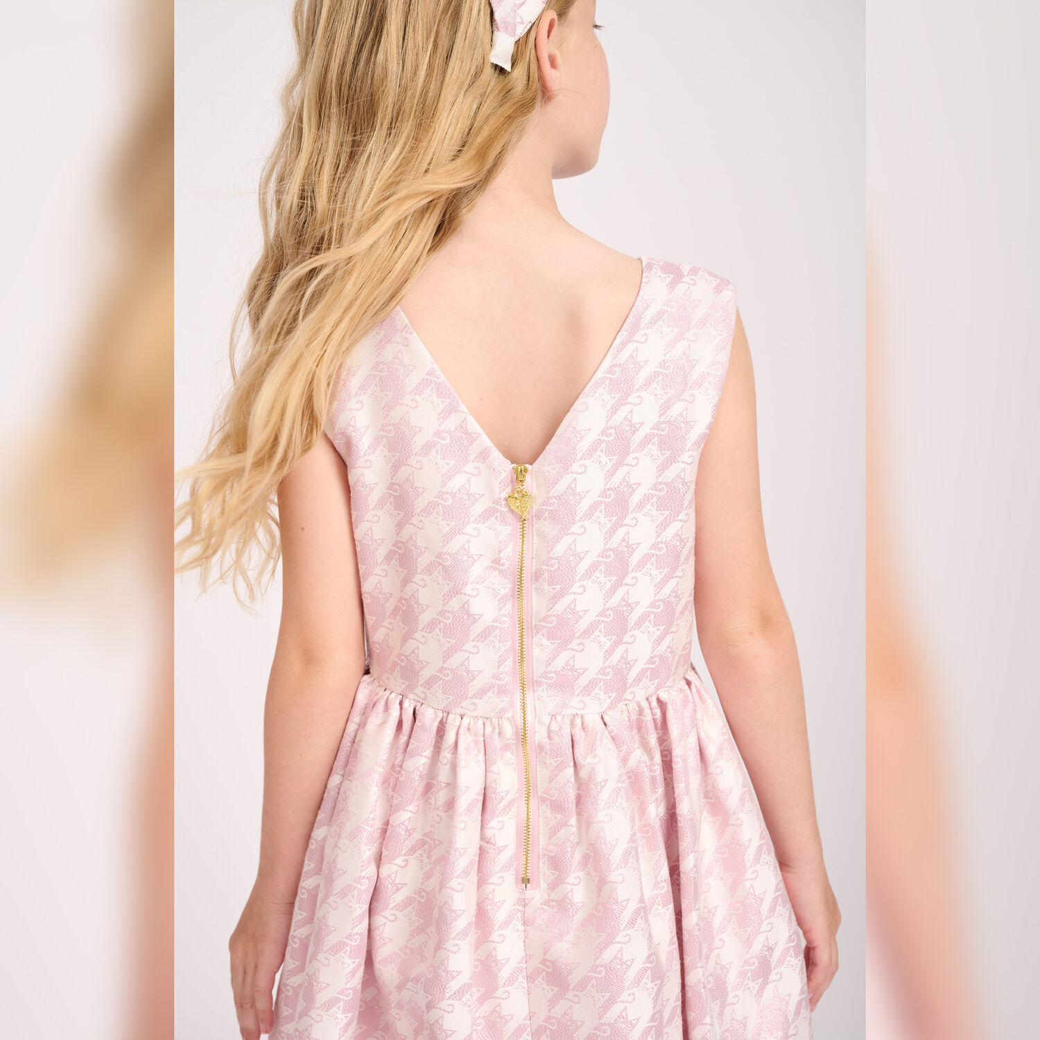 Girls Pink & White Cats Dress, 1, hi-res image number null