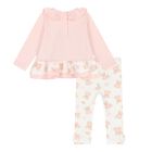 Baby Girls Pink & White Teddy Bear Leggings Set, 1, hi-res