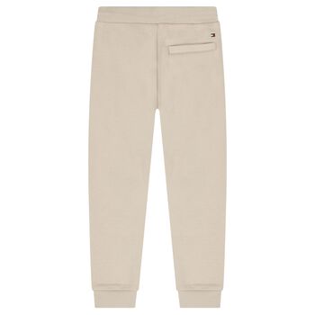 Boys Beige Logo Joggers