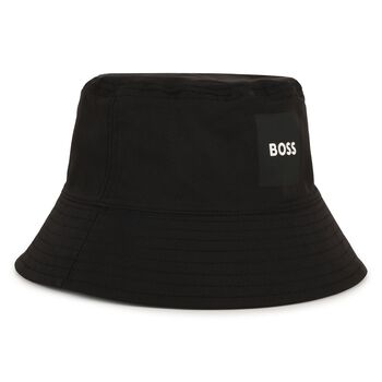 Boys Black Logo Reversible Hat
