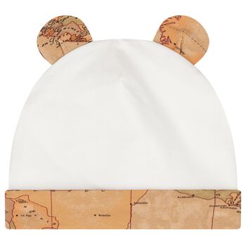 Baby Boys Ivory & Beige Geo Map Hat