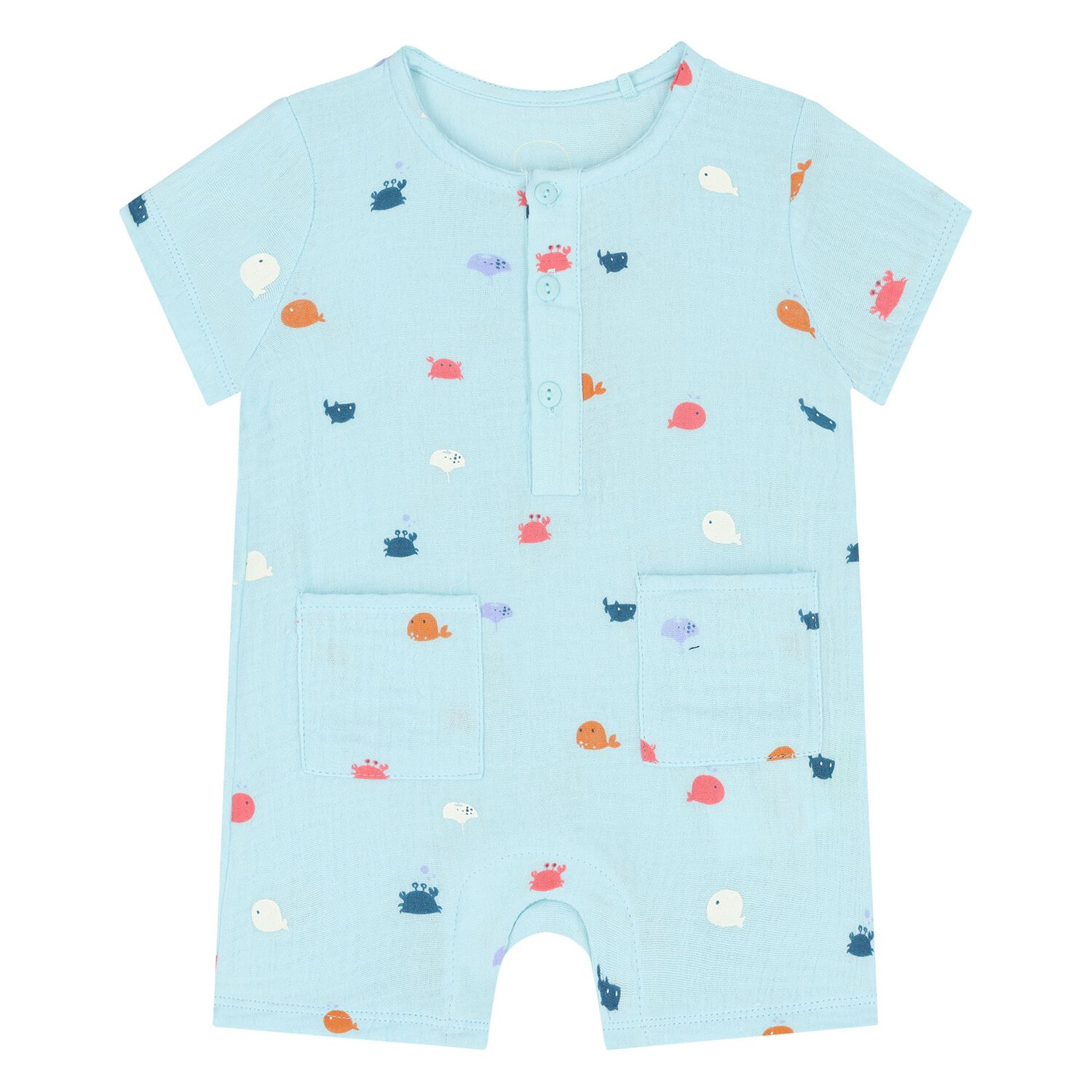 Baby Boys Blue Romper, 1, hi-res image number null