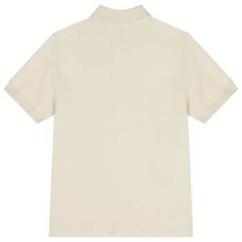 Boys Beige Logo Polo Shirt
