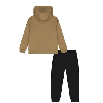 Boys Beige & Black Logo Tracksuit