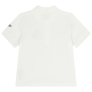Boys White Tiger Logo Polo Shirt