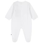 Baby Boys White Logo Babygrow, 1, hi-res