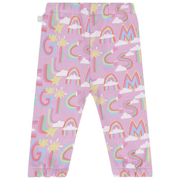 Younger Girls Pink Logo Joggers