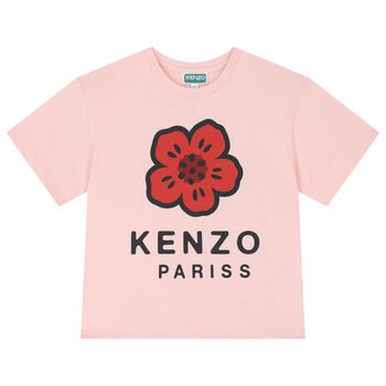 Girls Pink Boke Flower T-Shirt