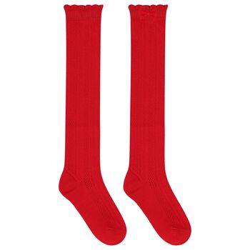 Girls Red Knitted Socks