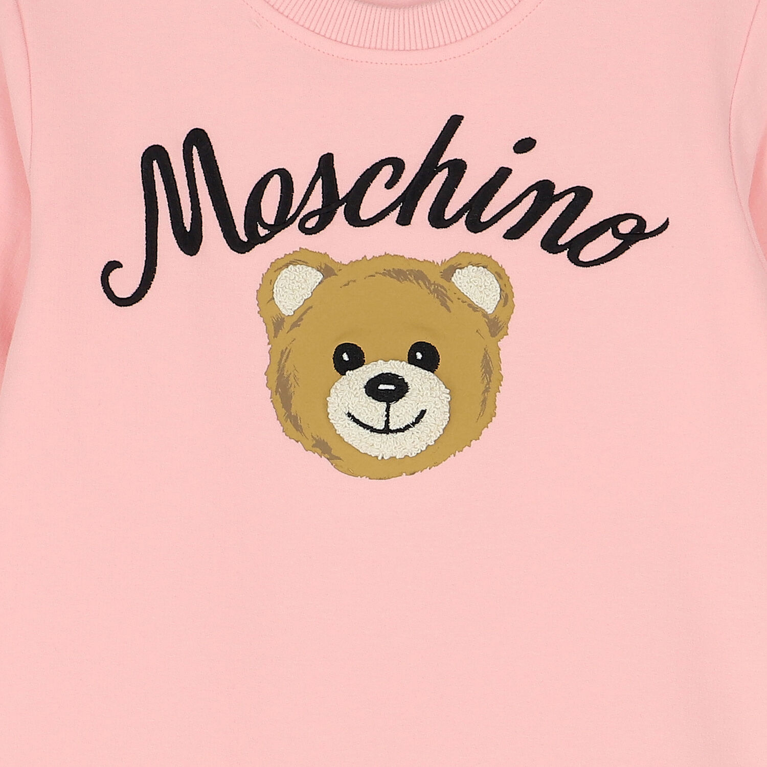 Girls Pink Teddy Bear Logo Dress, 4, hi-res