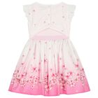 Girls White & Pink Cherry Blossom Dress, 1, hi-res