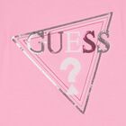 Girls Pink Logo Long Sleeve Top, 3, hi-res