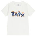 Boys White Polo Bear T-Shirt, 1, hi-res