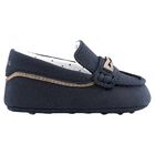 Baby Boys Navy Blue Suede Pre Walker Moccasins, 3, hi-res