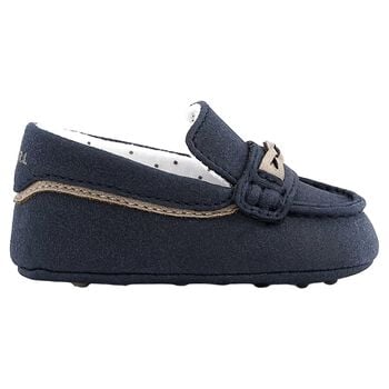 Baby Boys Navy Blue Suede Pre Walker Moccasins