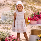 Girls White & Pink Floral Dress, 1, hi-res