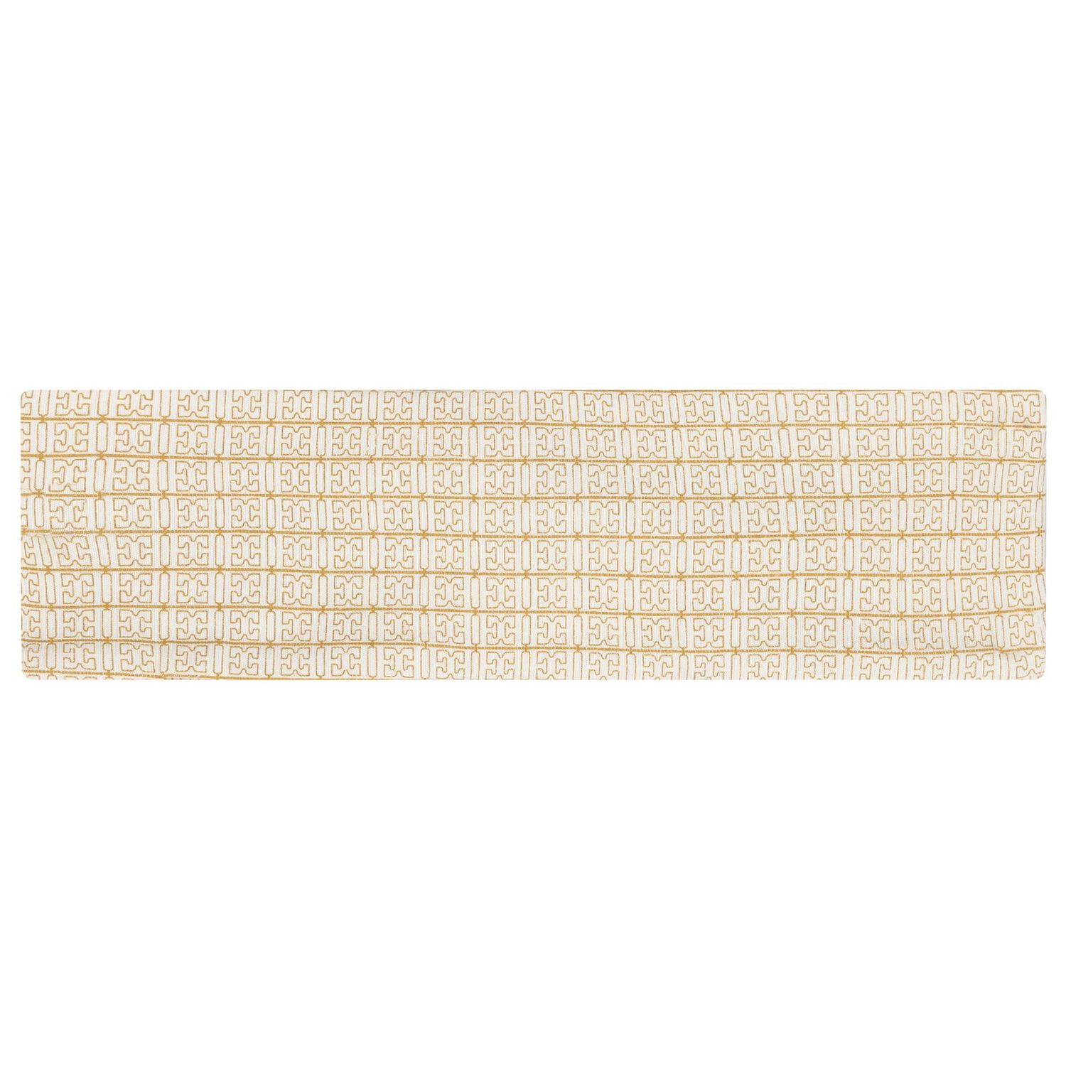 Baby Girls Ivory & Gold Logo Headband, 1, hi-res