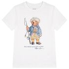 Boys White Fishing Polo Bear T-Shirt, 1, hi-res