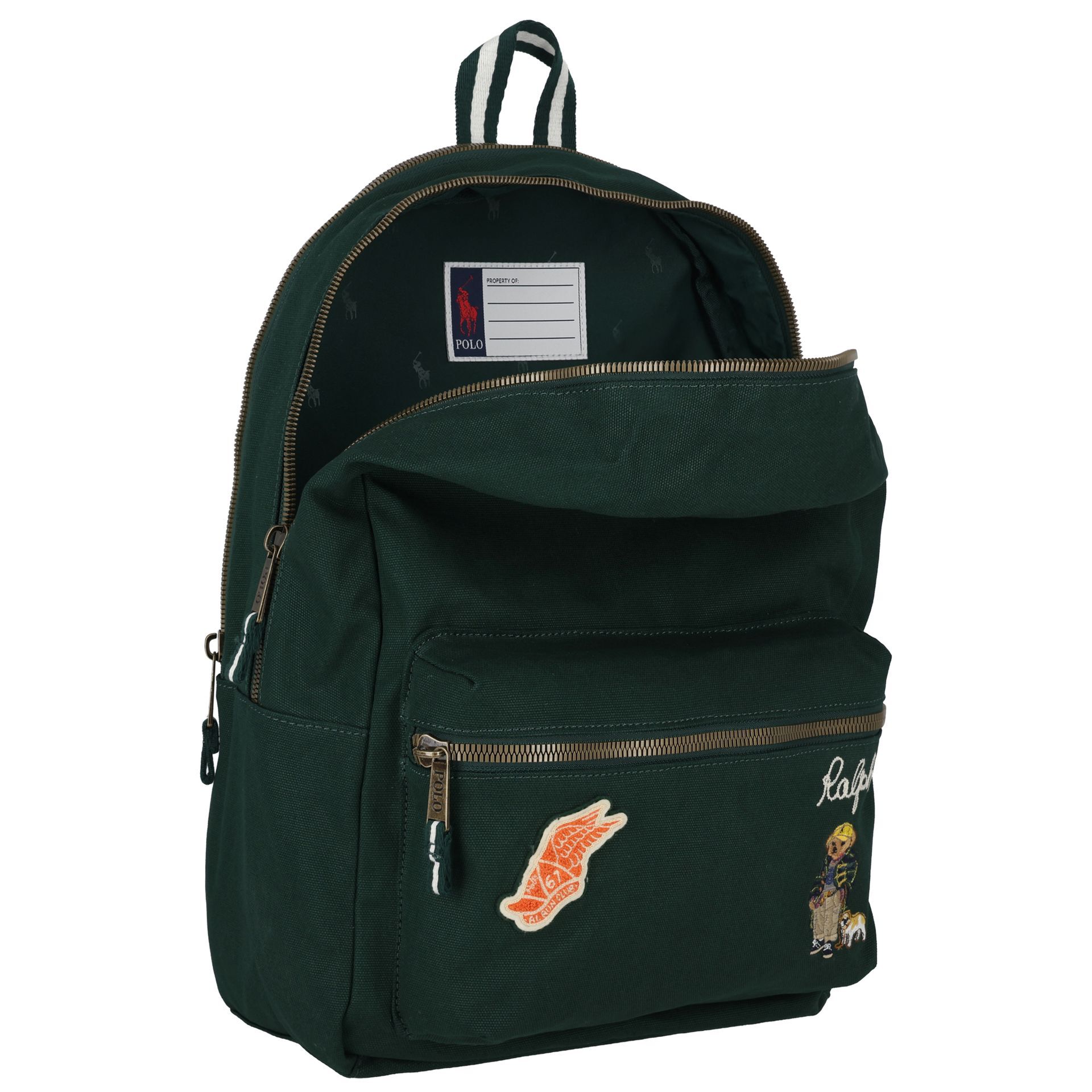 Ralph Lauren Boys Green Logo Varsity Backpack ( 44cm ) | Junior