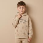 Boys Beige Football Hooded Top , 1, hi-res