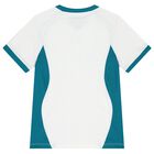 Boys White & Blue Logo T-Shirt, 2, hi-res