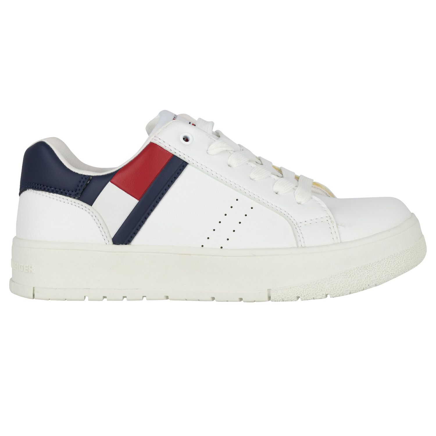 Boys White Logo Trainers, 1, hi-res