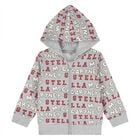 Younger Boys Grey Logo Hooded Zip Up Top, 1, hi-res