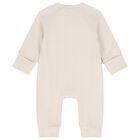 Beige Balloon Motif Ribbed Baby Romper, 1, hi-res
