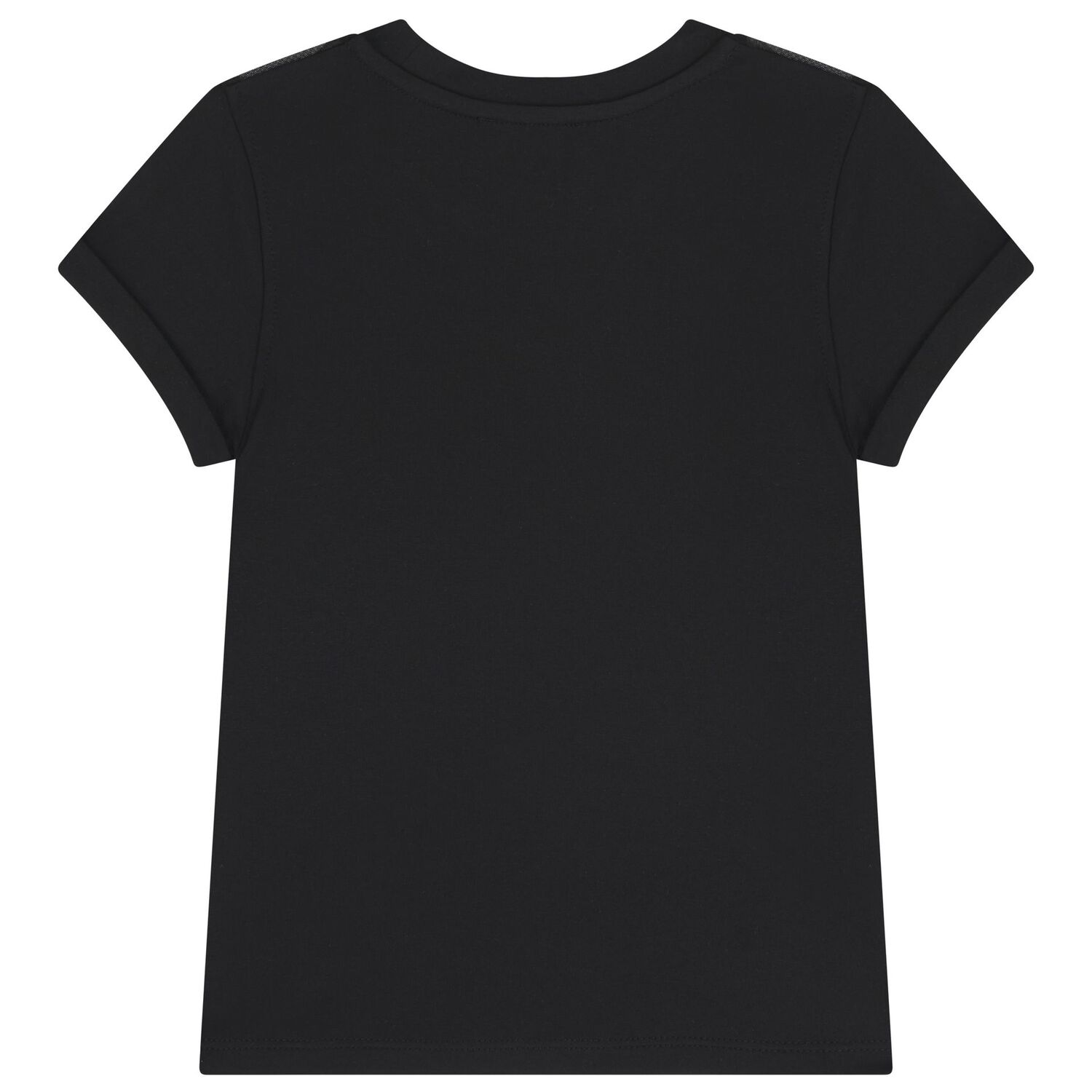 تيشيرت بنات بالشعار باللون الاسود , 1, hi-res