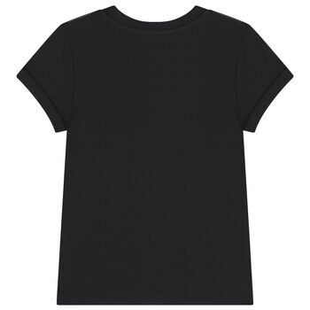 تيشيرت بنات بالشعار باللون الاسود 