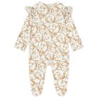Baby Girls White & Gold Babygrow, 1, hi-res